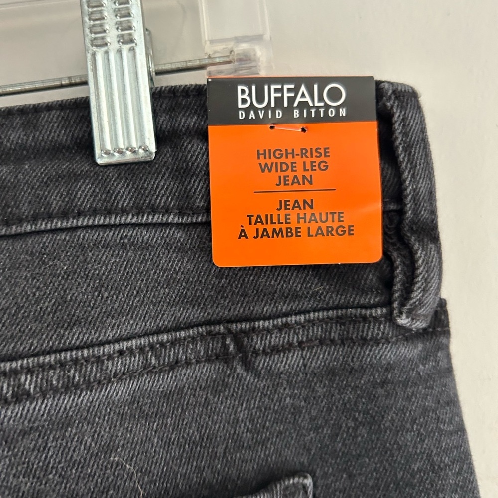 BUFFALO David Bitton Black Denim High Waisted Wide Leg Jeans size 16 NEW - Picture 8 of 10